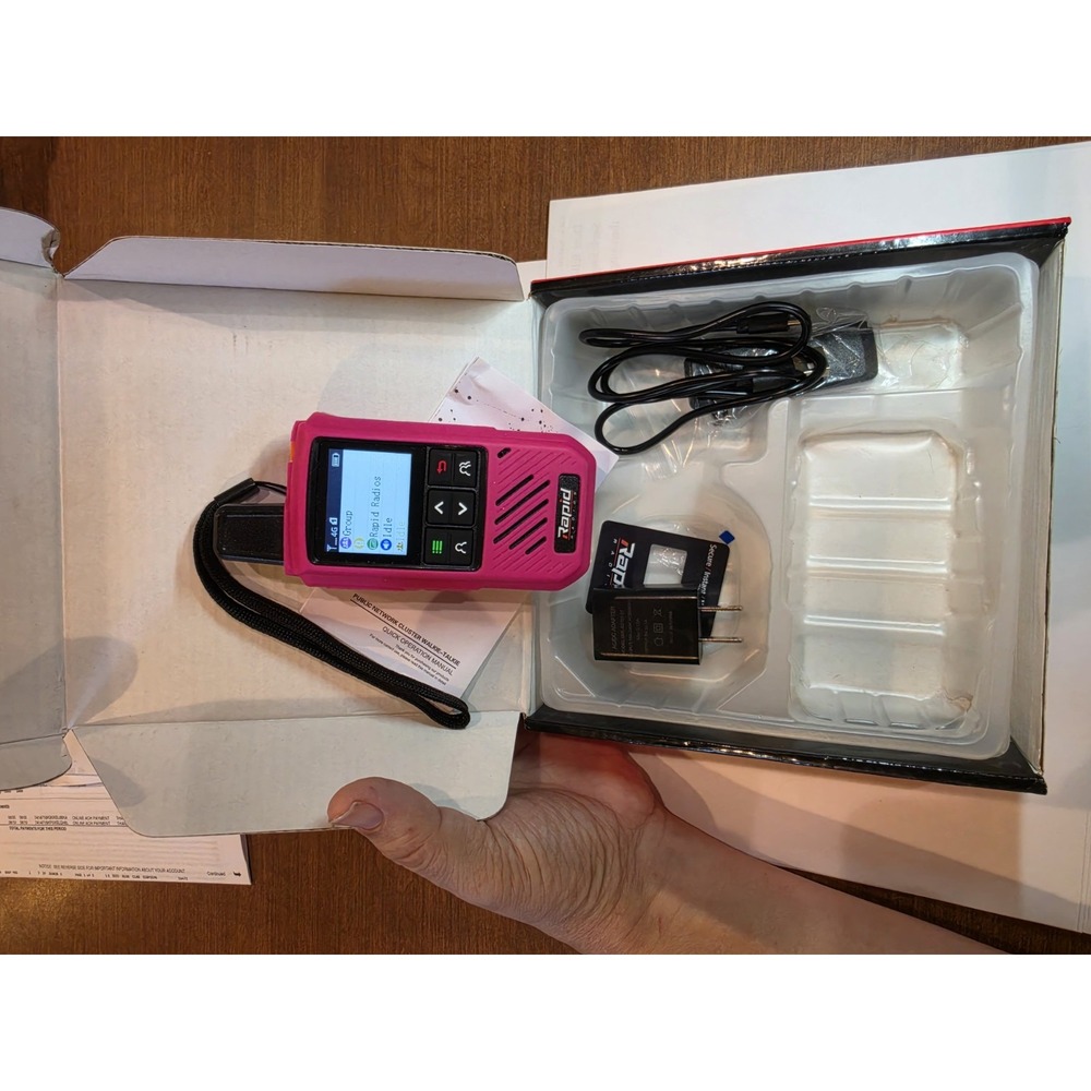 Rapid Radios Push-To-Talk Nationwide Walkie-Talkie Model: G1 Pink Tested